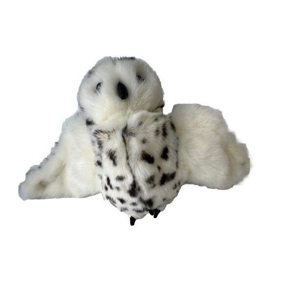 Folkmanis Snowy Owl Hand Puppet Bird Head Turns Plush White Wings - Picture 2 of 11